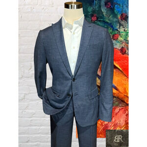 BR Banana Republic Marlane 40L 35x31 Slim Slate Blue Men's Suit Wool Cotton